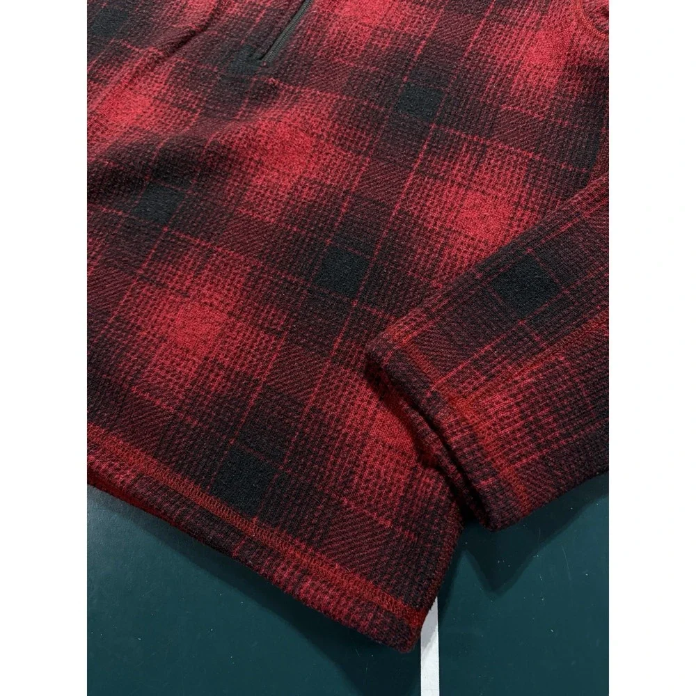 The North Face Gordon Lyons Fleece Pullover Sweater Large‎ Buffalo Plaid 1/4 Zip